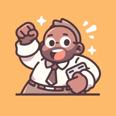 bir akıllı telefon ile mutlu bir adam