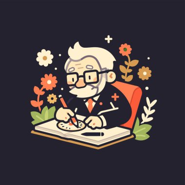 Yaşlı Sanatçı Penning Çiçekler Arasında Bir Başyapıt