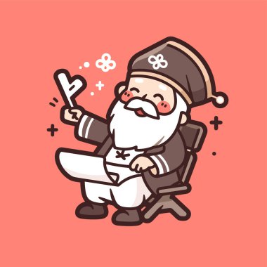 Çizgi film tarzında anahtarı ve kalbi olan bir aziz.