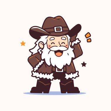 Kovboy Noel Baba Karakteri Çizimi