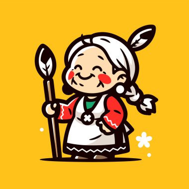 Mızraklı Amerikan Yerlisi Çizgi Filmi