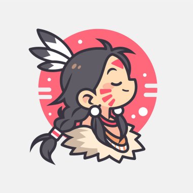 Sevimli Çizgi film Amerikan Yerlisi Kız Resimleri