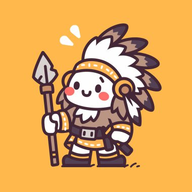 Mızraklı Amerikan Yerlisi Şirin Çizgi Filmi