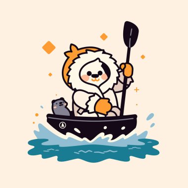 Kutup Ayısı Kutup Sularında fok balığıyla kürek çekiyor