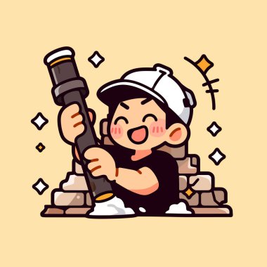 Neşeli Tesisatçı Boru Tutuyor