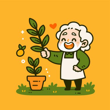 Üretim tesisi ile mutlu bahçıvan