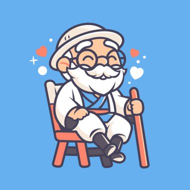 Büyüleyici yaşlı beyefendi dinleniyor.