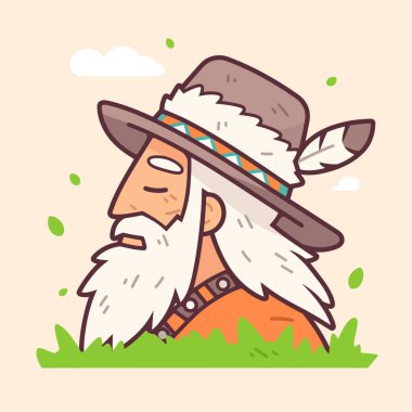 Tüylü Şapkalı Amerikan Çizgi Filmi Yaşlısı