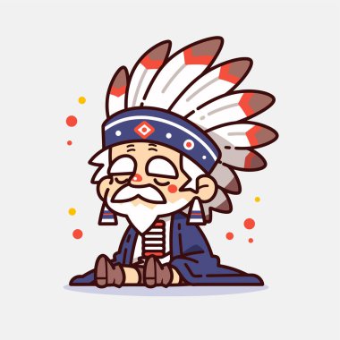 Çekici Yerli Amerikan Şef Çizgi Filmi Karakteri