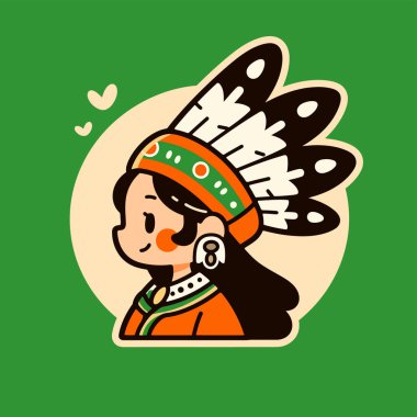 Tüylü Başlıklı Amerikan Yerlisi Şirin Kız