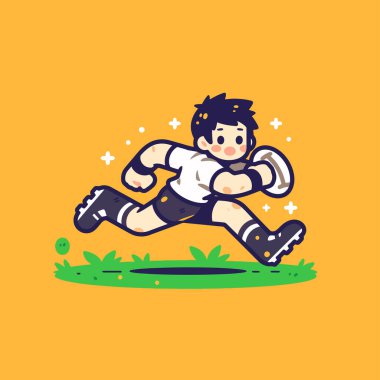 topu ile çalışan rugby oyuncusu