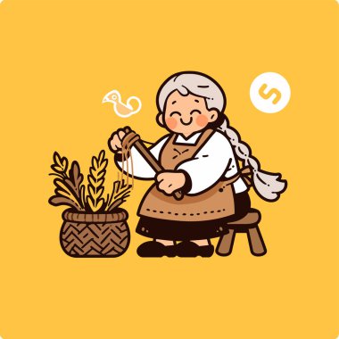 Büyükanne mutfakta ev yapımı makarna hazırlıyor.