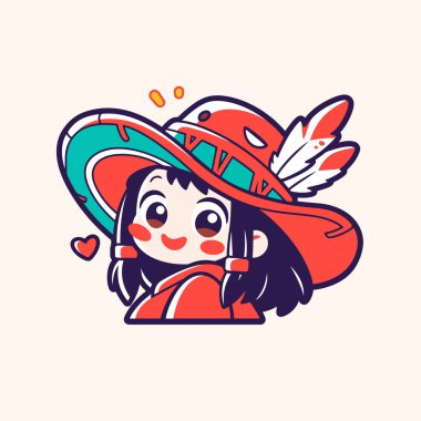 Cadı Şapkası ve Tüylü Şirin Chibi Kız