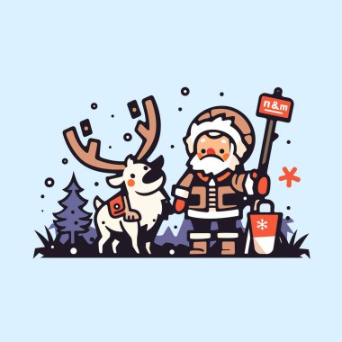 Noel Baba ve Ren Geyiği Kış Harikalar Diyarında