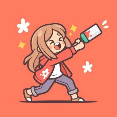 Mutlu kız yazın su tabancasıyla oynuyor.