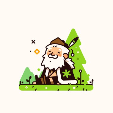 Büyüleyici Çizgi Film Sihirbazı Orman Ayarlarında Rahatlıyor