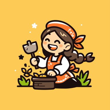 Mutlu Bahçıvan Bir Tencereye Tohum Ekiyor