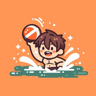 Bilardodaki Çizgi Film Su Polosu Oynatıcısı