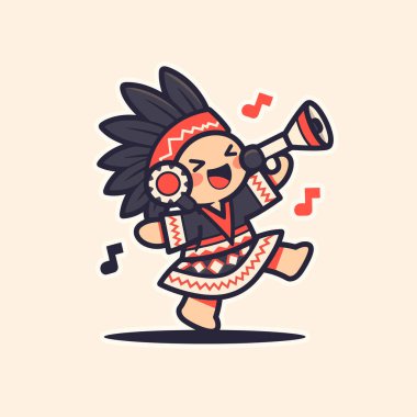 Sevimli çizgi film karakteri müziği çalıyor.