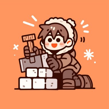 Bir robotun çizgi film karakterinin vektör çizimi