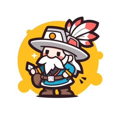 Şapka ve Tüyle Şirin Çizgi Film Sihirbazı