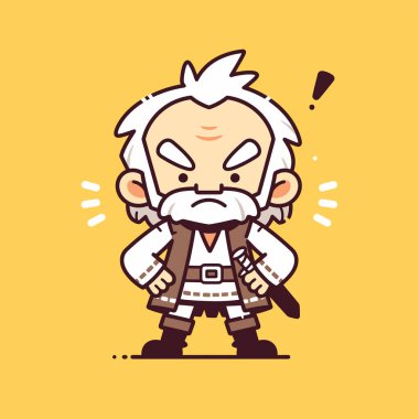 Huysuz Yaşlı Savaşçı Çizgi Film Çizimi