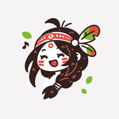 Tüylü ve örgülü Amerikan Yerlisi Çizgi Filmi