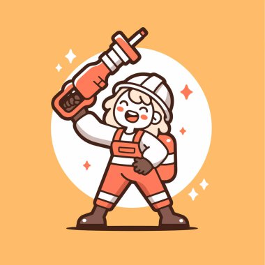 Matkaplı Neşeli Kadın Madenci