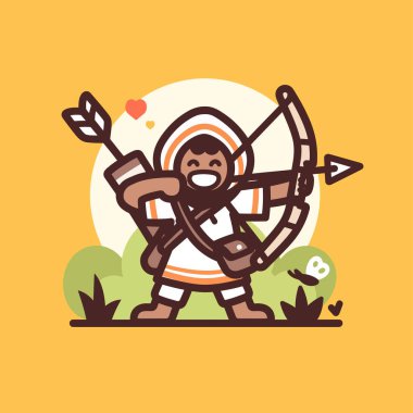 Okçu çizgi filmi Ok ve yayla nişan alıyor