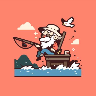 Çizgi film Balıkçısı Gölde Rahatlama Günü 'nün tadını çıkarıyor