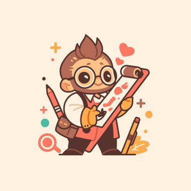 Retro Çizgi Film Biçiminde Pano ve Kalem Sanatçısı