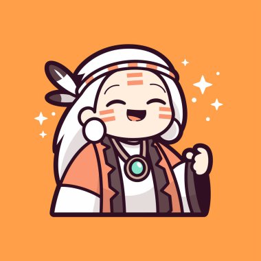 Gülümseyen Amerikan Yerli Çizgi Filmi Karakteri