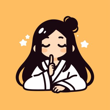 Gözleri kapalı, sevimli Asyalı kadın.