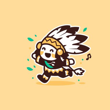 Mutlu Yerli Amerikan Çizgi Filmi Karakteri