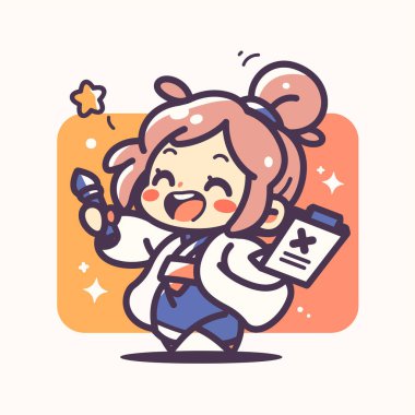 Mutlu Sanatçı Kalem ve Pano Tutuyor