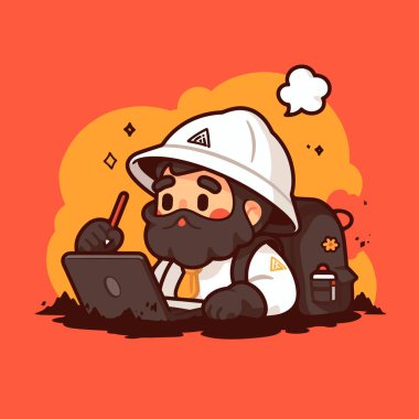 Bir dizüstü bilgisayar üzerinde çalışan bir kaşif