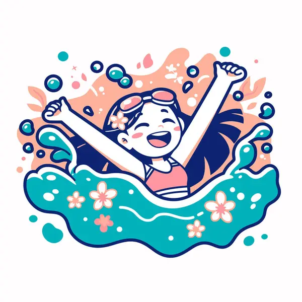 mutlu kız vektör çizim