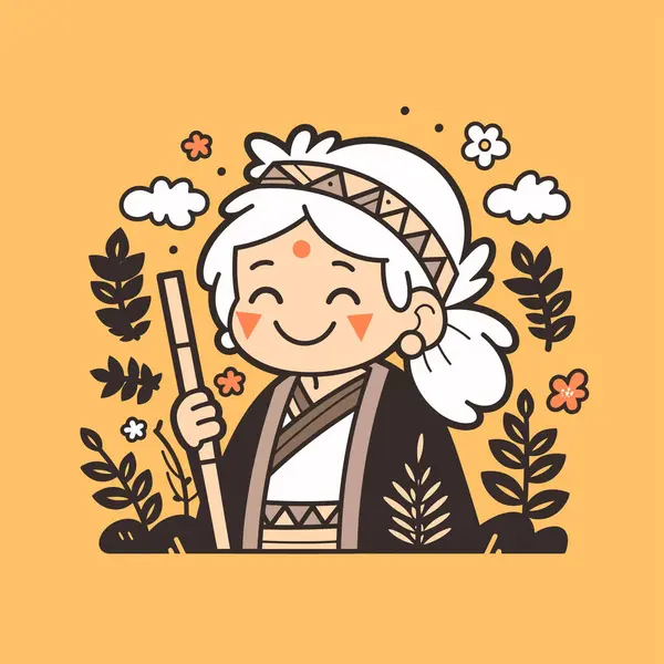 Bambu Kadrolu Çekici Tayvanlı Aborjin Kız