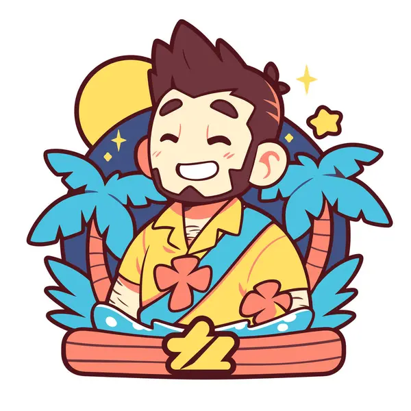 Bir Teknede Tropikal Tatilin Tadını Çıkartan Adam