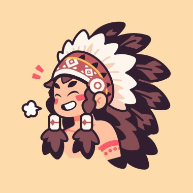 Neşeli Amerikan Yerli Çizgi Filmi Karakteri