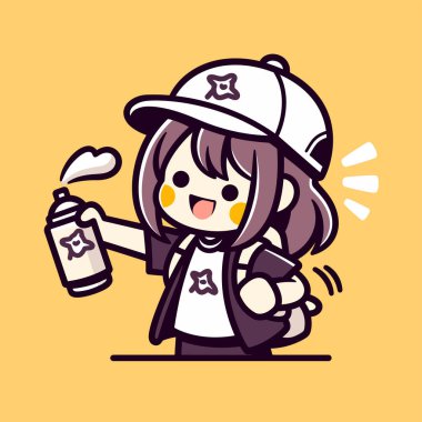 Sprey kutulu şirin graffiti kızı