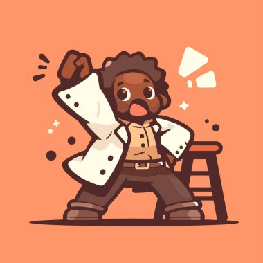 Başarıyı Kutlayan Heyecanlı Bilim Adamı