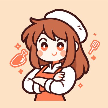 Kolları çapraz Mutlu Fırıncı Çizgifilmi