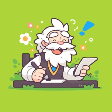 Neşeli Bilim Adamı Parlak Fikrini Çiziyor