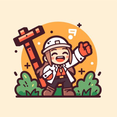 Ateşli Çekiçli Kadın Mühendis