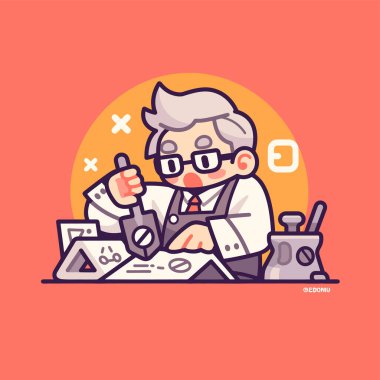 İş Çizgi Filmi Biçiminde Saatçi