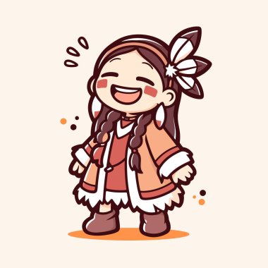 Tüylü Başlıklı Çekici Çizgi Film Amerikan Kızı