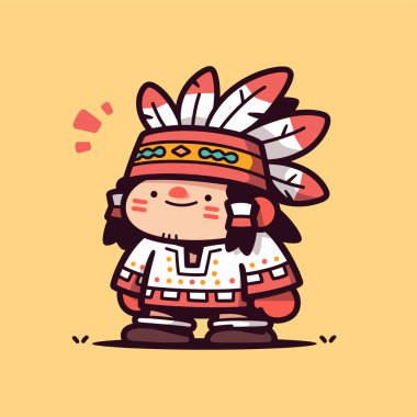 Sevimli Çizgi film Başlıklı Amerikan Yerlisi