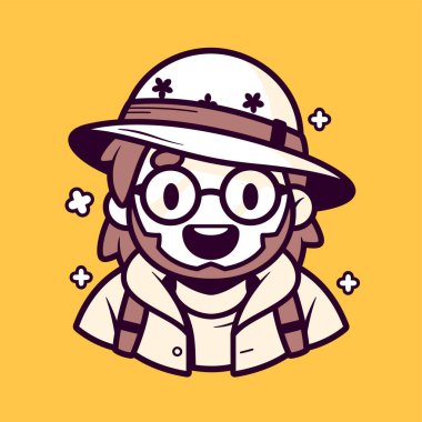 Şapkalı ve Gözlüklü Maceracı Karakteri