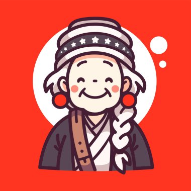 Yaşlı Bir Kadın Çizgi Filmi